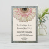 Gerbera Daisy et Barnwood Faire-part de mariage (Debout devant)