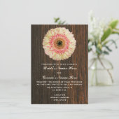 Gerbera Daisy et Barnwood Faire-part de mariage (Debout devant)