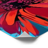 Gerbera Daisy Flower Abstracte Kunst Bloemen Kleur Poster (Hoek)