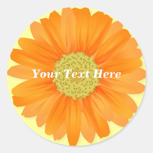 Gerbera Daisy Geel & Sinaasappel  Sticker (Voorkant)