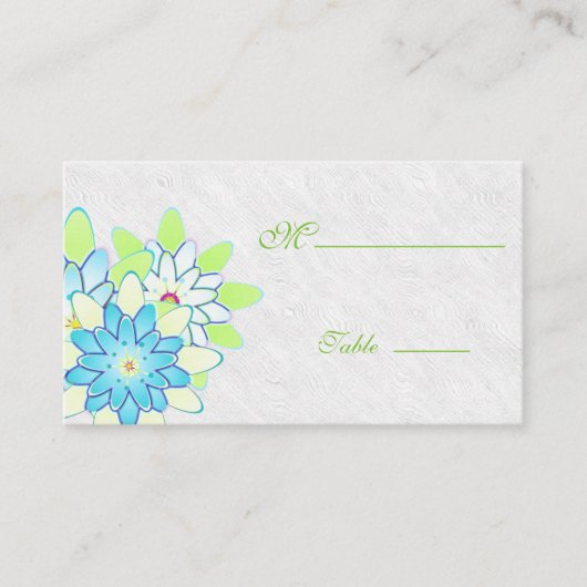Gerbera Daisy Green witte Place Card voor gelegenh Plaatskaartje (Voorkant)