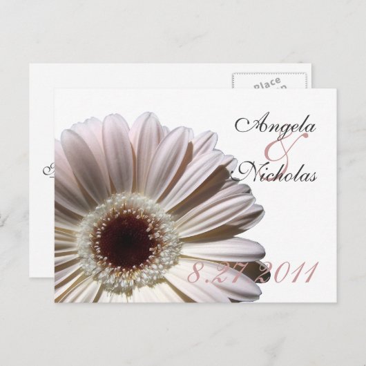 Gerbera Daisy/ Huwelijksreactiekaart Uitnodiging Briefkaart (Voorkant / Achterkant)