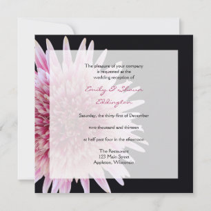 Gerbera Daisy Huwelijksreceptie Uitsluitend uitnod Kaart