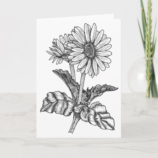 Gerbera Daisy Kleur het uzelf Blanco groet Kaart (Voorkant)