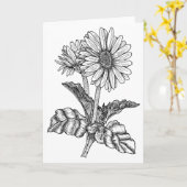 Gerbera Daisy Kleur het uzelf Blanco groet Kaart (Gele Bloem)