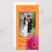 Gerbera Daisy Mariage Merci Photocard (Devant / Derrière)