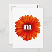 Gerbera Daisy Monogram Initiaal Briefkaart (Voorkant / Achterkant)