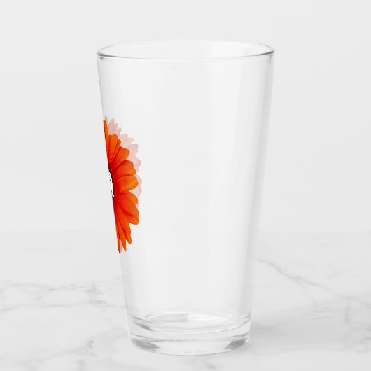 Gerbera Daisy Monogram Initiaal Glas (Links)