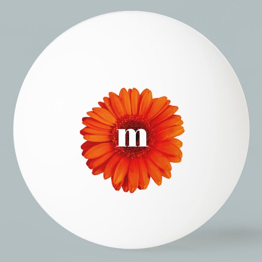 Gerbera Daisy Monogram Initiaal Pingpongballen