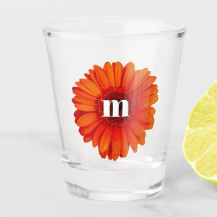Gerbera Daisy Monogram Initiaal Shot Glas