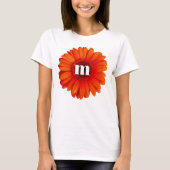 Gerbera Daisy Monogram Initiaal T-shirt (Voorkant)