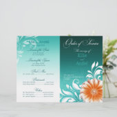 Gerbera Daisy Oranje Aqua Orde van de Dienst Progr (Staand voorkant)