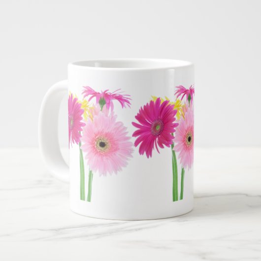Gerbera Daisy Piink Flowers Jumbo Beker (Voorkant links)