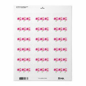 Gerbera Daisy Pink Flowers Etiket (Full Sheet)