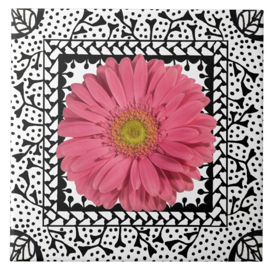 Gerbera Daisy Pink Tile Tegeltje (Voorkant)