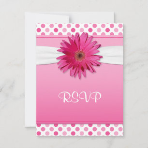 Gerbera Daisy Polka Dot Bat mitzvah Carte de répon