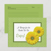 Gerbera Daisy Recept Kaart voor de bruid te zijn (Voorkant / Achterkant)