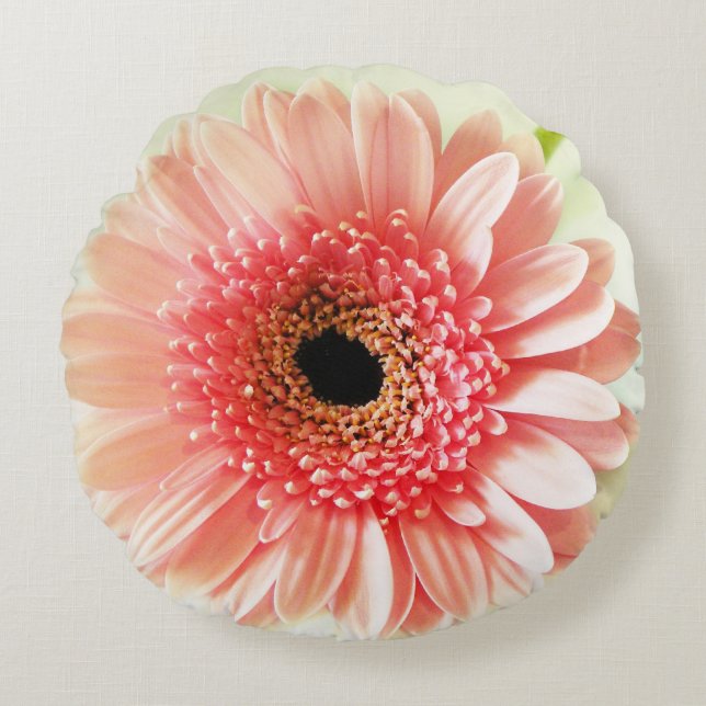 Gerbera Daisy Rond Kussen (Voorkant)