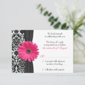 Gérbera Daisy Rose Noir Damassé Mariage RSVP Répon (Debout devant)