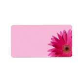 Gerbera Daisy Roze Achtergrond Bruiloft Blank Etiket (Voorkant)