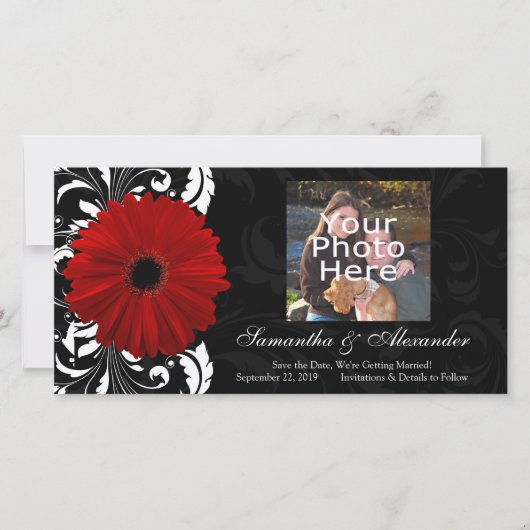 Gerbera Daisy Save The Date (Voorkant)