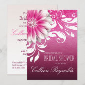 Gerbera Daisy Scroll Vrijgezellenfeest fuschia Kaart (Voorkant / Achterkant)