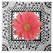 Gerbera Daisy Sherbert Tile Tegeltje (Voorkant)