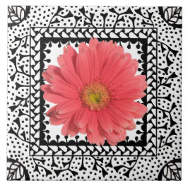 Gerbera Daisy Sherbert Tile Tegeltje