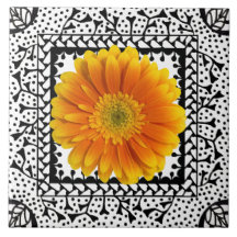 Gerbera Daisy Sinaasappel Tile