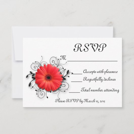 Gerbera Daisy Theme RSVP Kaartje (Voorkant)
