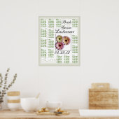 Gerbera Daisy Trio Wedding Guest Seating Chart Poster (Keuken)
