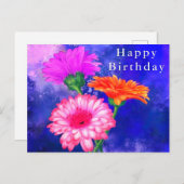 Gerbera Daisy Verjaardag Kaart (Voorkant / Achterkant)