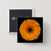 Gerbera Daisy Vierkante Button 5,1 Cm (Voorkant /achterkant)
