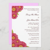 Gerbera Daisy Wedding Invitation Kaart (Voorkant / Achterkant)