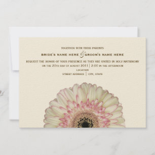 Gerbera Daisy Wedding Invitation Kaart