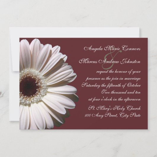 Gerbera Daisy Wedding Kaart (Voorkant)