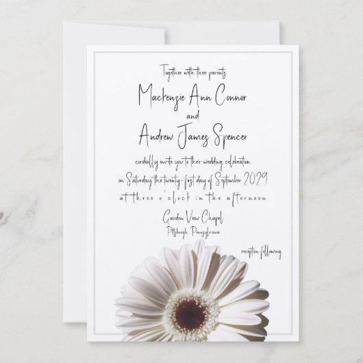 Gerbera Daisy Wedding Kaart (Voorkant)