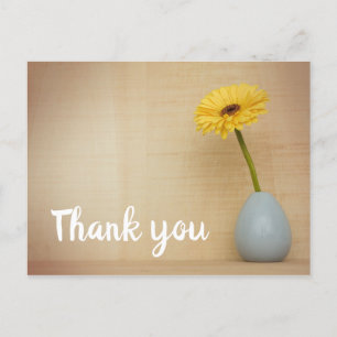 Gerbera Daisy Yellow Spring Flower Bedankt Briefkaart