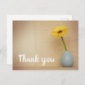 Gerbera Daisy Yellow Spring Flower Bedankt Briefkaart (Voorkant / Achterkant)