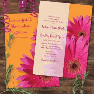 Gerbera Faire-part de mariage marguerite orange et
