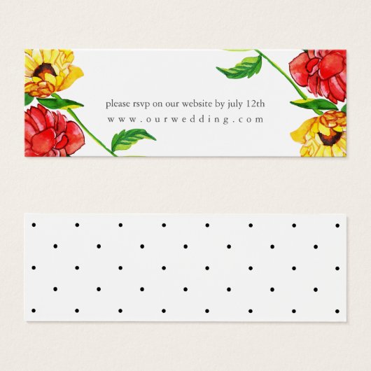 Gerbera Floral Site Mariage RSVP (Devant & derrière)