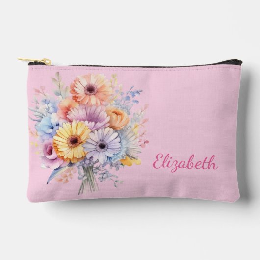 Gerbera flowers add name pink etui (Voorkant)