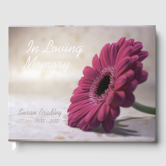 Gerbera Funeral Memorial Souvenir Livre d'or (Recto)