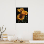 Gerbera Jaune Daisy Art Imprimer Poster (Cuisine)