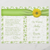 Gerbera Jaune Daisy Green Floral Wedding Programme (Devant)
