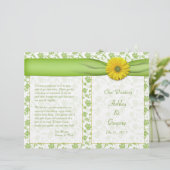 Gerbera Jaune Daisy Green Floral Wedding Programme (Debout devant)