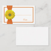 Gerbera Jaune Daisy Orange Mariage Carte Place (Devant / Derrière)