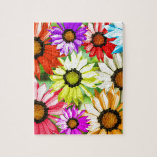 Gerbera kleurige bloem legpuzzel