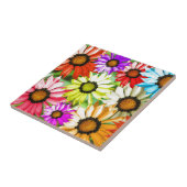 Gerbera kleurige bloem tegeltje (Zijkant)