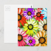 Gerbera kleurige bloemen briefkaart (Voorkant / Achterkant)